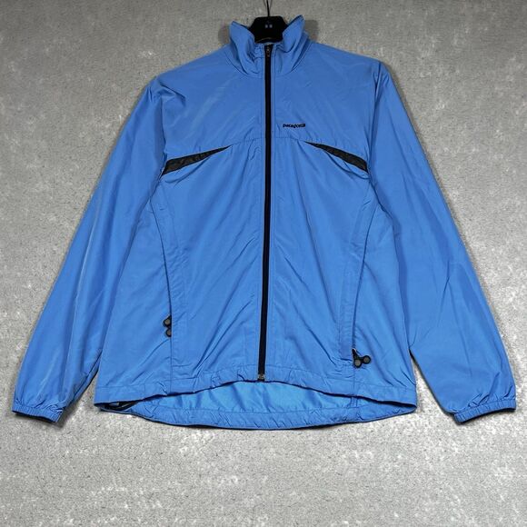 Patagonia Integral Jacket Women Medium Blue Lightweight Packable Travel Full Zip - Picture 1 of 13